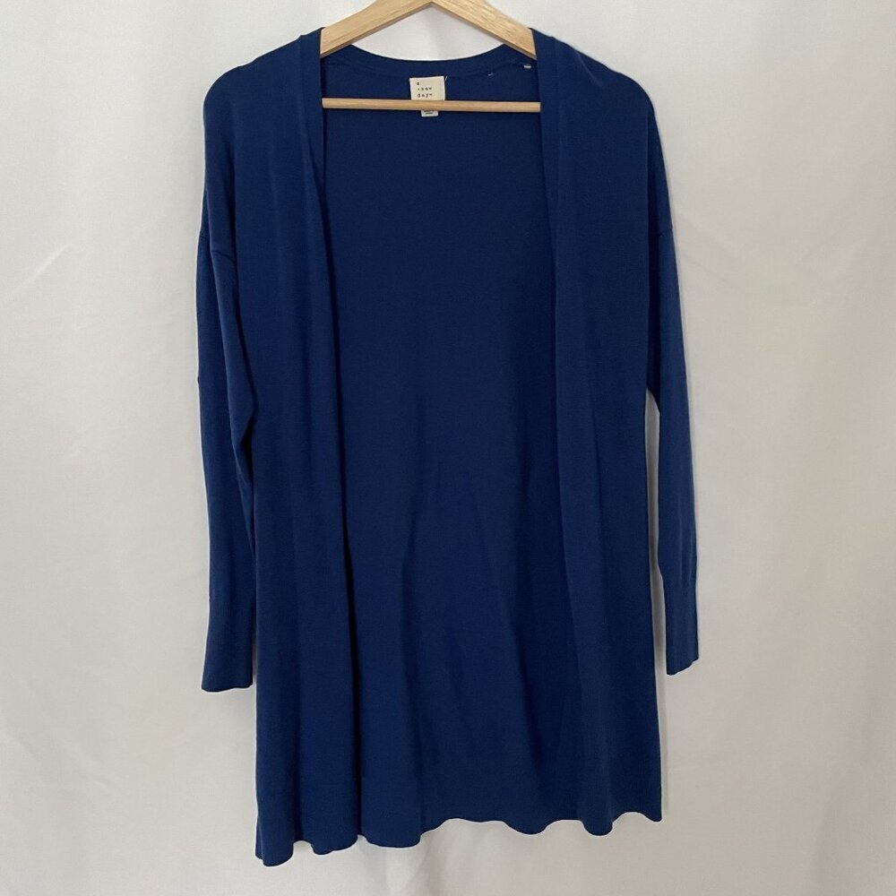A‎ New Day royal blue long sleeved cardigan knit sweater colorful casual top
